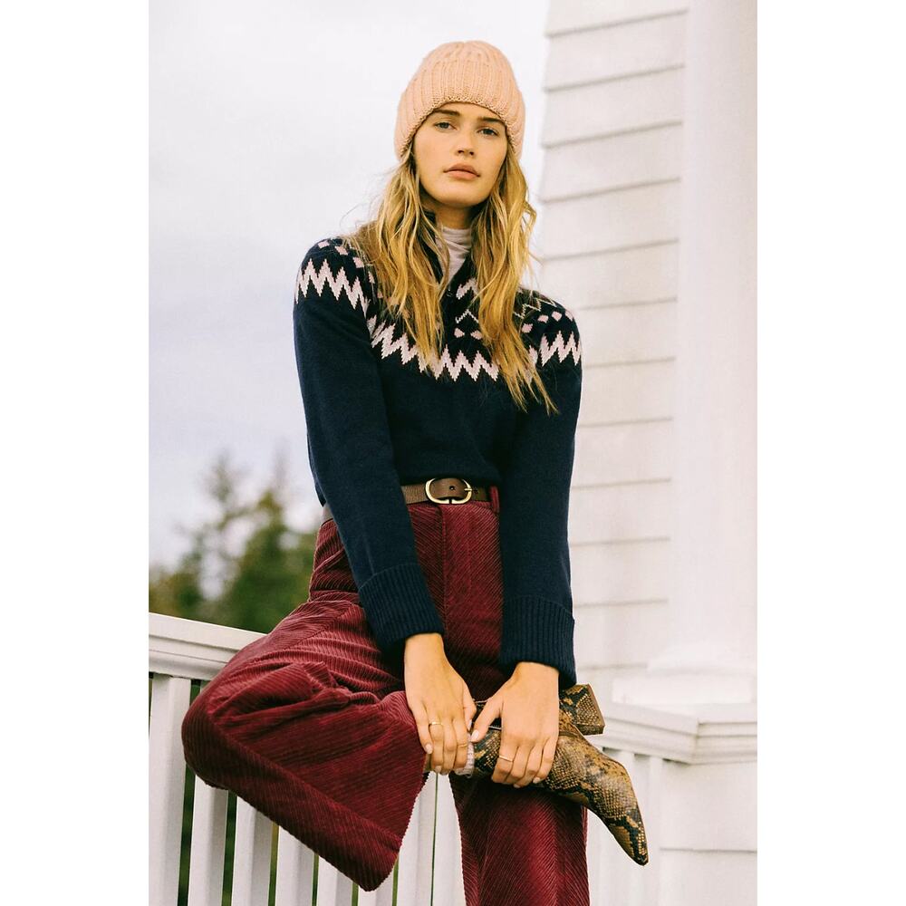 Anthropologie Pilcro High-Rise Wide-Leg Corduroy Pants Brown Women's Size 28